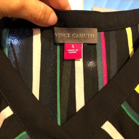 Vince Camuto Paradise Stripe Ruffle Front Tank - Picture 5 of 5